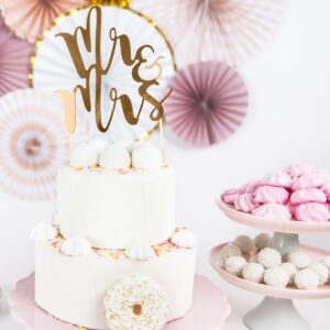 Mr & Mrs cake topper goud