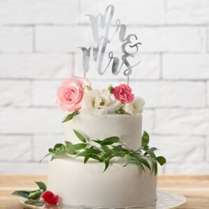 Mr & Mrs cake topper zilver