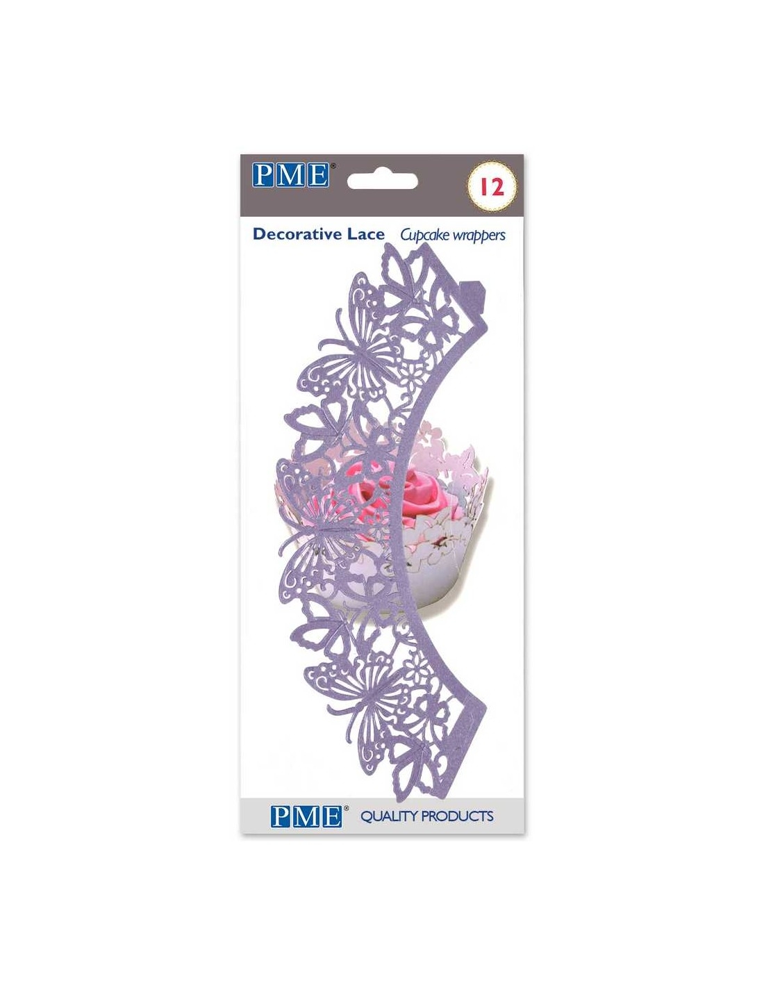 Cupcake Wrappers Mauve Butterfly 12 Stuks Bakgoed.nl