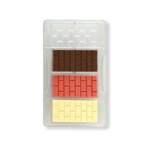 polycarbonaat vorm voor 4 reepjes chocolade met baksteen patroon