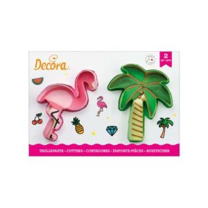 koekjes uitsteker set flamingo en palmboom
