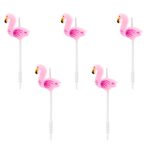flamingo kaarsjes set 5 stuks
