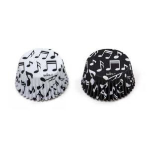 cupcake papiertjes met muzieknoten