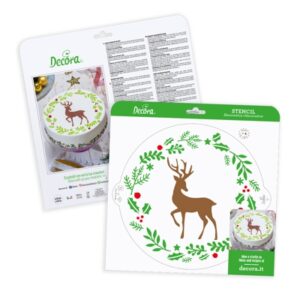 taart stencil kerst rendier doorsnede 25 cm