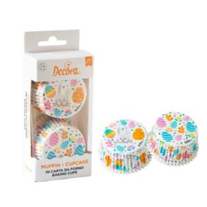 verpakking met 2 soorten cupcake papiertjes in paasthema