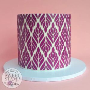 voorbeeld taart met taartstencil sweet stamp Marabou