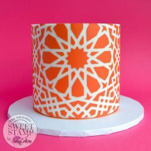 voorbeeld taart met taartstencil sweet stamp Mona