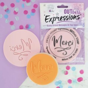 Sweet Stamp Outboss expressions stempel met tekst Merci
