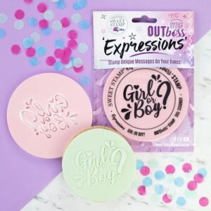 Sweet Stamp Outboss expressions stempel met tekst girl or boy
