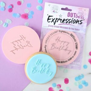 Sweet Stamp Outboss expressions stempel met tekst happy birthday
