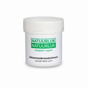potje biologisch johannesbroodpitmeel van het merk Natuurlijk-Natuurlijk