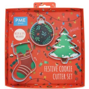 kerstsok, kerstbal, kerstboom koekjes uitsteker set