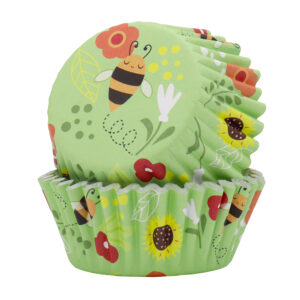 cupcake papiertjes met bijen en bloemen van het merk PME