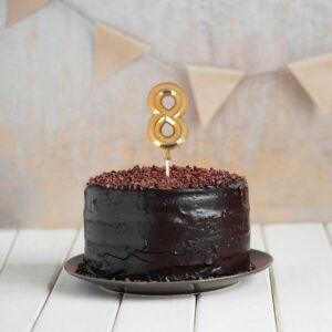 cake topper goud cijfer 8 3d