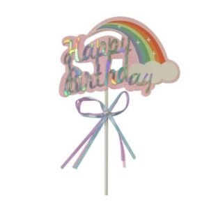 taart topper regenboog happy birthday