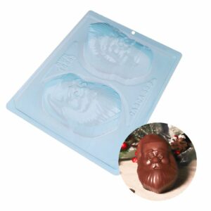 kerstman hoofd chocolade vorm 3-delig