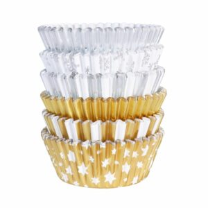 cupcake papiertjes in goud en zilver kleuren 100 stuks