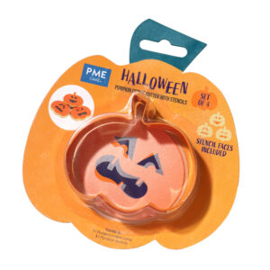 Afbeelding van PME Halloween Koekjesuitsteker Pompoen 8 cm met sjablonen