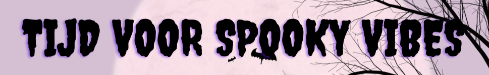 Afbeelding banner Halloween met tekst spooky vibes