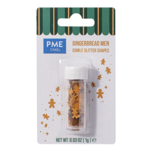 Afbeelding van PME Edible Glitter Shapes Gingerbread Men 1 g eetbare mannetjes in buisje