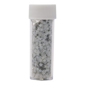Afbeelding van PME Edible Glitter Shapes Silver Stars mini zilveren sterretjes 1 g in buisje