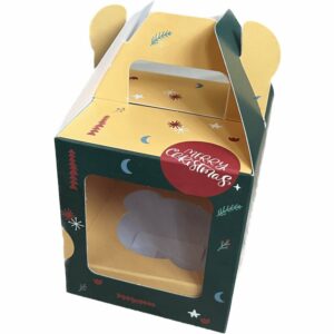 Afbeelding van kerst cupcake doosje voor 1 cupcake met venster – Azucren