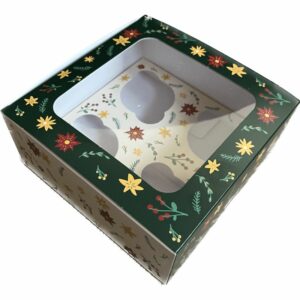Afbeelding van kerst cupcake doosje voor 4 cupcakes met venster – Azucren